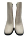 Vince Shoe Size 5.5 White Leather Square Toe Stacked Heel Side Zip Booties White / 5.5