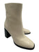 Vince Shoe Size 5.5 White Leather Square Toe Stacked Heel Side Zip Booties White / 5.5