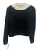Sandro Size 0 Black & White Wool Blend Mohair detachable collar Pockets Cardigan Black & White / 0