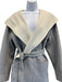 Mackage Size S Gray & Cream Wool Wrap Heathered Sash Shawl Collar Coat Gray & Cream / S