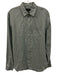 Vince Size S Blue Linen Blend Solid Button Up Men's Long Sleeve Shirt Blue / S