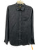 Vince Size S Navy Blue Linen Blend Solid Button Up Men's Long Sleeve Shirt Navy Blue / S
