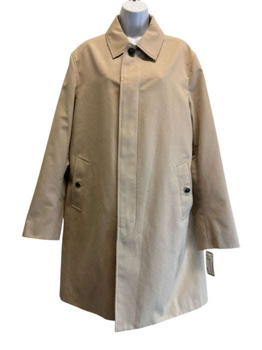 Burberry Size 52 Beige Cotton Blend Solid Overcoat Men's Jacket Beige / 52