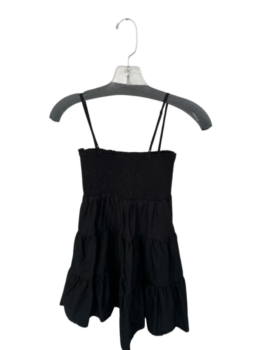 Steve Madden Size XS Black Smocked Spaghetti Strap Tiered Skirt Mini Dress Black / XS