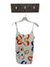 Rebecca Taylor Size 4 Cream & Orange Linen Blend Abstract Spaghetti Strap Dress Cream & Orange / 4