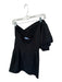 DO+BE Size S Black Polyester Asymetric Wrap Balloon Sleeve Mini Dress Black / S