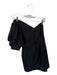 DO+BE Size S Black Polyester Asymetric Wrap Balloon Sleeve Mini Dress Black / S
