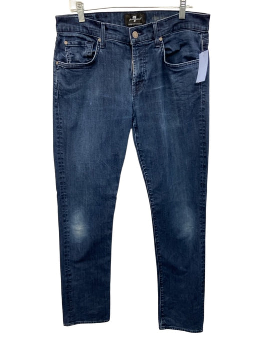 7 For All Mankind Size 34 Dark Wash Cotton Blend Solid Jean Men's Pants Dark Wash / 34