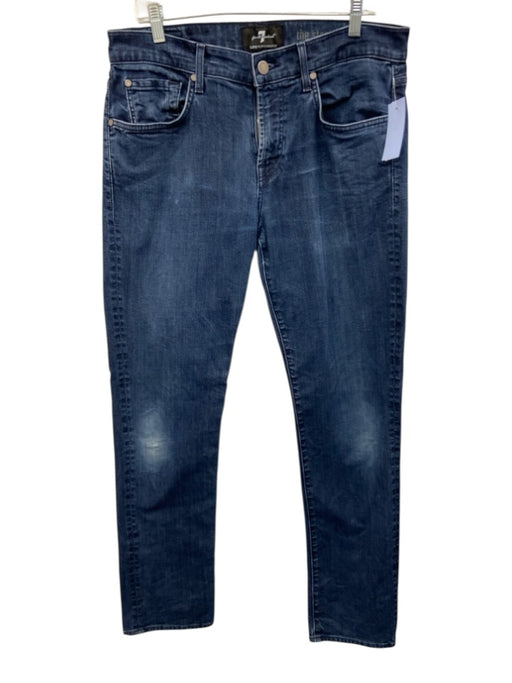 7 For All Mankind Size 34 Dark Wash Cotton Blend Solid Jean Men's Pants Dark Wash / 34