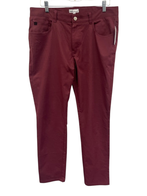Peter Millar Size 35 Dark Red Cotton Blend Solid Khaki Men's Pants Dark Red / 35