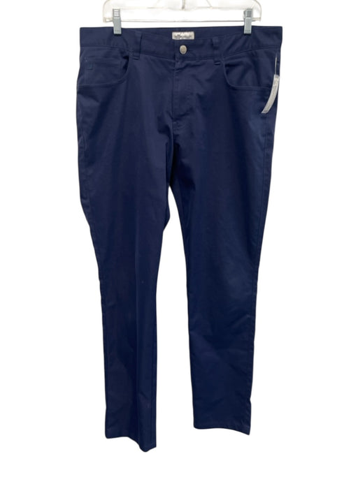 Peter Millar Size 35 Navy Blue Cotton Blend Solid Khaki Men's Pants Navy Blue / 35
