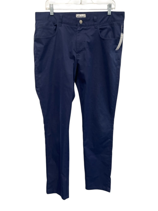 Peter Millar Size 35 Navy Blue Cotton Blend Solid Khaki Men's Pants Navy Blue / 35