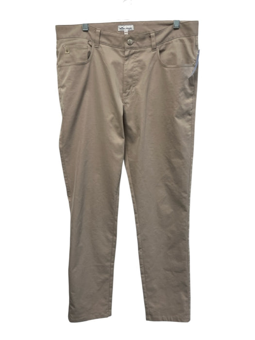 Peter Millar Size 35 Beige Cotton Blend Solid Khaki Men's Pants Beige / 35