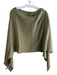 Cadenza Italy Green Wool Blend Cable Knit Boat Neck Cropped Poncho Green / One Size