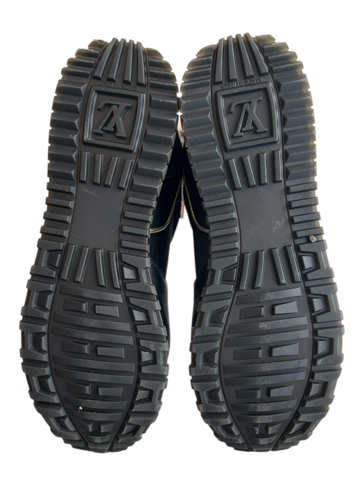 Louis Vuitton Shoe Size 37.5 Black Leather & Nylon Almond Toe Sneaker Sneakers Black / 37.5