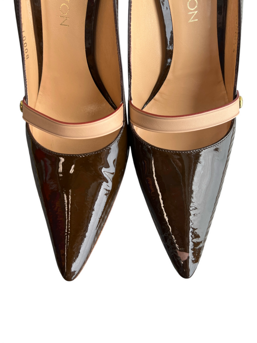 Louis Vuitton Shoe Size 39.5 Brown Leather Pointed Toe Strap Detail Sneakers Brown / 39.5