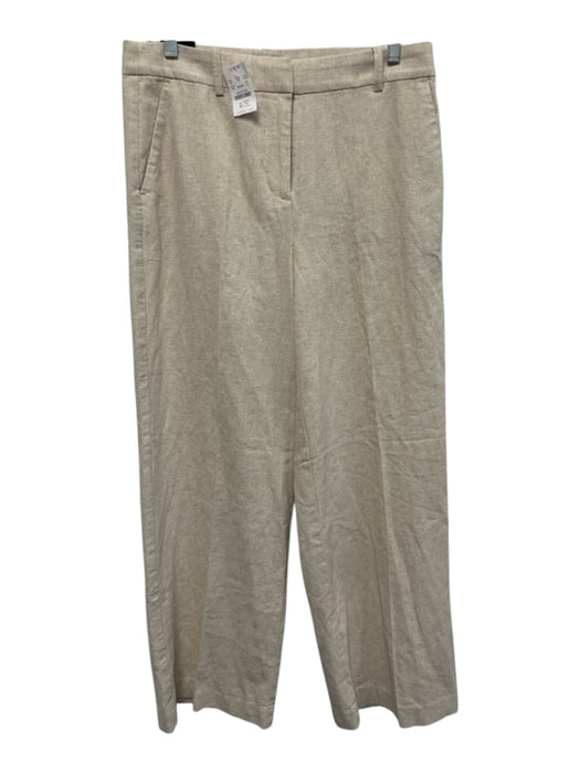 J Crew Size 8 Beige Linen Wide Leg Pants Beige / 8