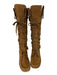 All Black Shoe Size 36 Brown Suede Fringe Lace Up Bronze Hardware Boots Brown / 36
