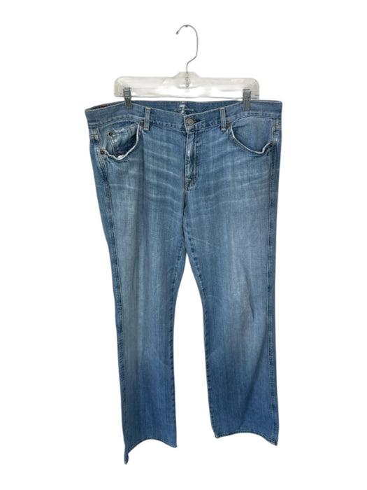 7 For All Mankind Size 38 med light wash Cotton Straight Leg Men's Jeans med light wash / 38