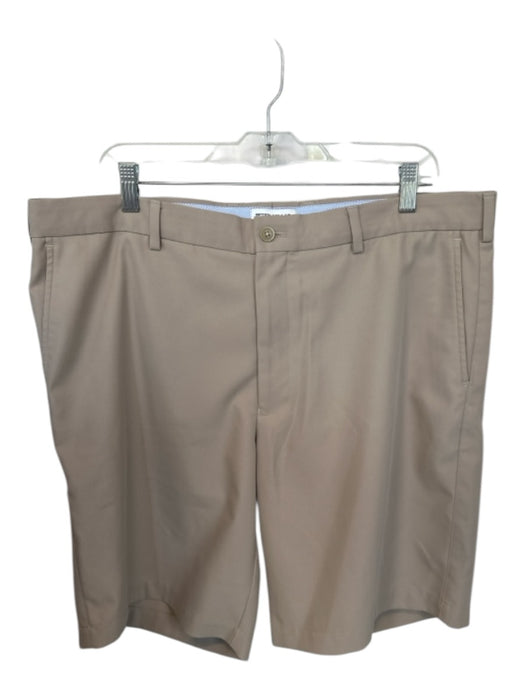 Peter Millar Size 38 Khaki Polyester Belt Loops Front & back pockets Golf Shorts Khaki / 38