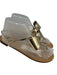 Giuseppe Collection Shoe Size 38 Gold Leather Bow Thong Ankle Buckle Sandals Gold / 38