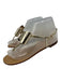 Giuseppe Collection Shoe Size 38 Gold Leather Bow Thong Ankle Buckle Sandals Gold / 38