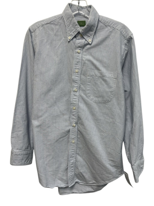 Sid Mashburn Size 16 Blue & White Cotton Striped Button Up Long Sleeve Shirt Blue & White / 16