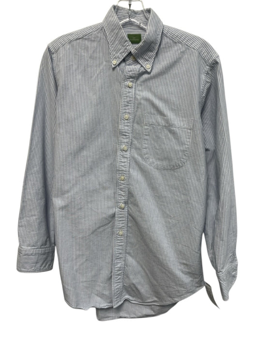 Sid Mashburn Size 16 Blue & White Cotton Striped Button Up Long Sleeve Shirt Blue & White / 16