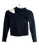 By Anthropologie Size XXS Black Rayon Ribbed Knit High Neck Long Sleeve Top Black / XXS