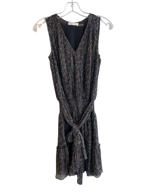 Ramy Brook Size XXS Black Multi Polyester Shimmer V Neck Sleeveless Dress Black Multi / XXS