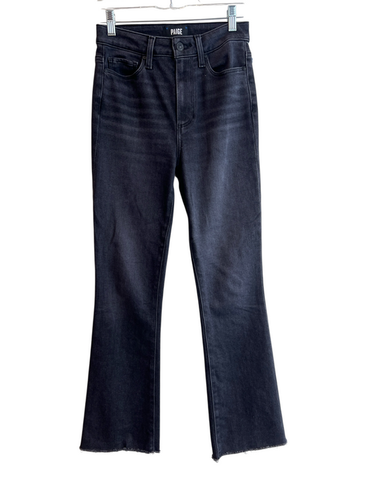 Paige Size 25 Grey Cotton Blend High Rise Whiskering 5 Pocket Straight Leg Jeans Grey / 25