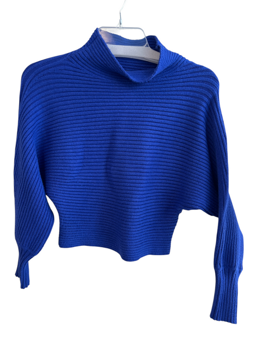 Anthropologie Size XXS Blue Viscose Blend Knit Mock Neck Long Sleeve Sweater Blue / XXS