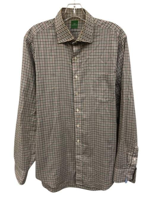 Sid Mashburn Size M White & Multi Cotton Plaid Button Down Long Sleeve Shirt White & Multi / M