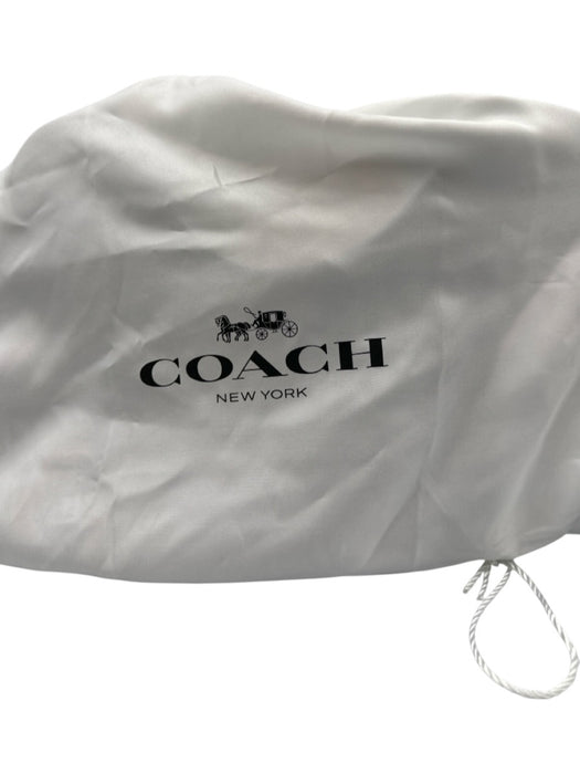 Coach Black Leather Shoulder Bag Structured Clasp Gold Tone Accent Bag Black / Small