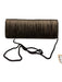 La Regale Brown Metallic Satin Metallic Ruched Clutch Crossbody Bag Brown Metallic / Small