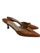 Manolo Blahnik Shoe Size 40.5 Orange Leather Pointed Toe Mule Kitten Heel Shoes Orange / 40.5