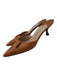 Manolo Blahnik Shoe Size 40.5 Orange Leather Pointed Toe Mule Kitten Heel Shoes Orange / 40.5