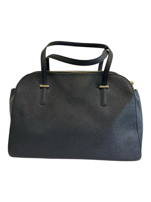 Kate Spade Black Leather Leather Gold detail Shoulder Bag Structured Bag Black / Medium
