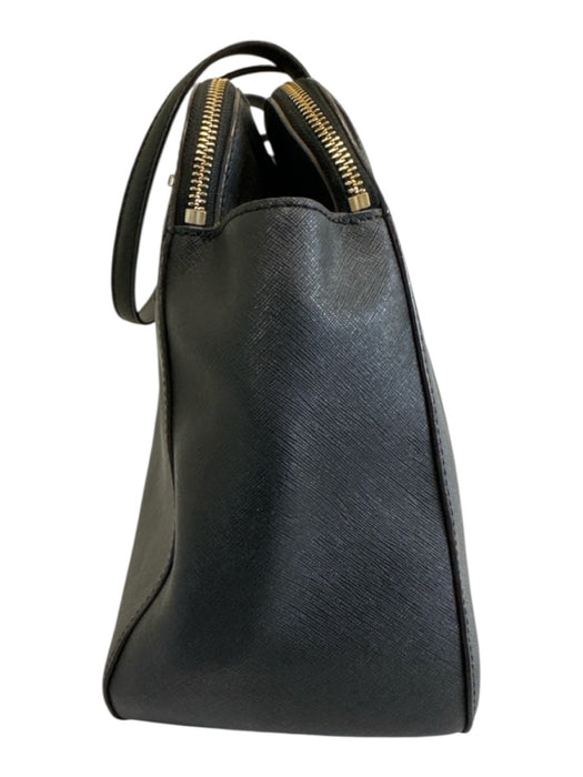 Kate Spade Black Leather Leather Gold detail Shoulder Bag Structured Bag Black / Medium
