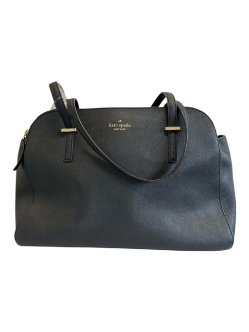 Kate Spade Black Leather Leather Gold detail Shoulder Bag Structured Bag Black / Medium