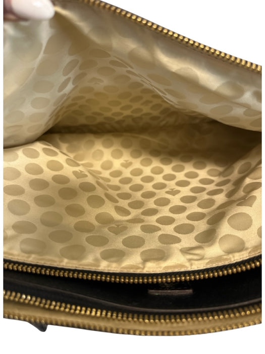Kate Spade Black Leather Leather Gold detail Shoulder Bag Structured Bag Black / Medium