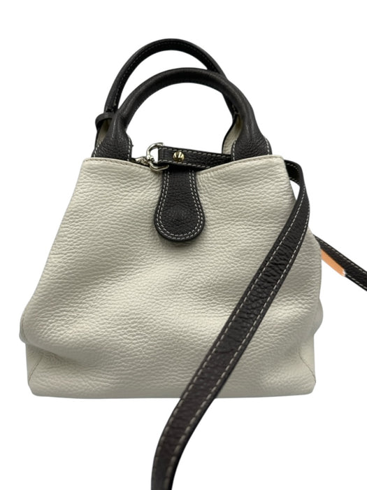 No Brand Beige & Brown Genuine Leather Crossbody Strap Gold Tone Bag Beige & Brown / Small
