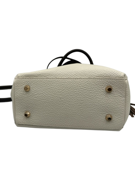 No Brand Beige & Brown Genuine Leather Crossbody Strap Gold Tone Bag Beige & Brown / Small