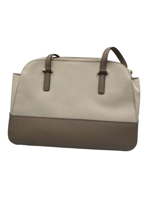 Kate Spade Beige & Brown Leather Two Tone Shoulder Bag Bag Beige & Brown / Medium
