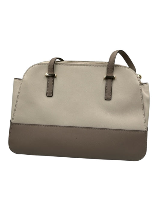 Kate Spade Beige & Brown Leather Two Tone Shoulder Bag Bag Beige & Brown / Medium