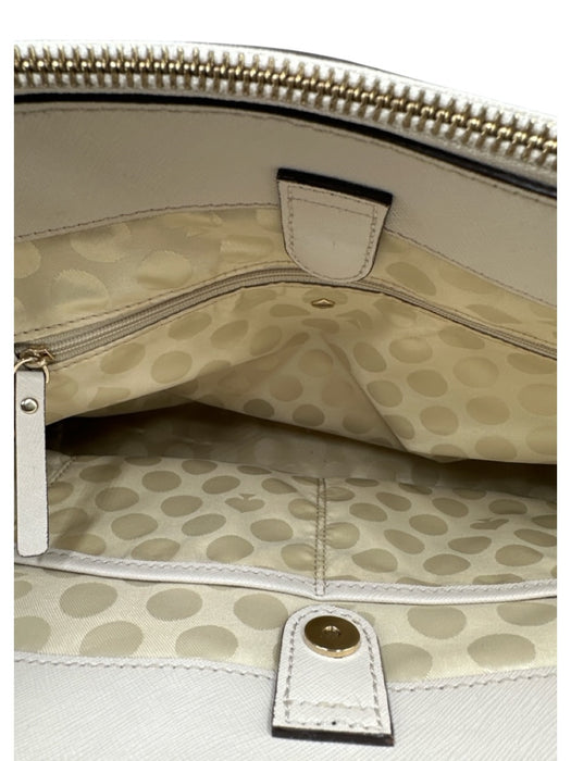 Kate Spade Beige & Brown Leather Two Tone Shoulder Bag Bag Beige & Brown / Medium
