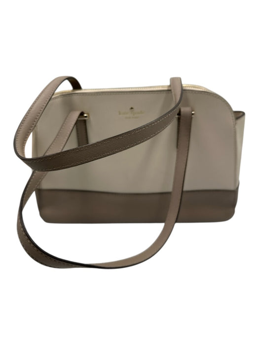 Kate Spade Beige & Brown Leather Two Tone Shoulder Bag Bag Beige & Brown / Medium