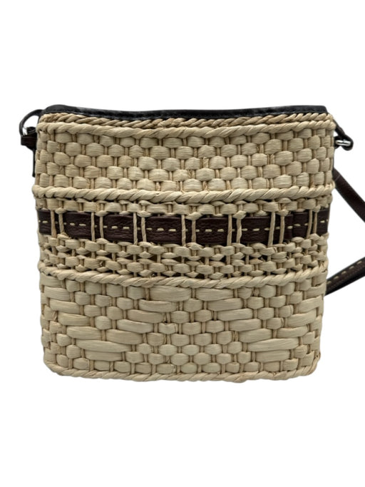 Brighton Straw & Brown Lining Detail Woven Crossbody Dust Bag Incl. Bag Straw & Brown / Small