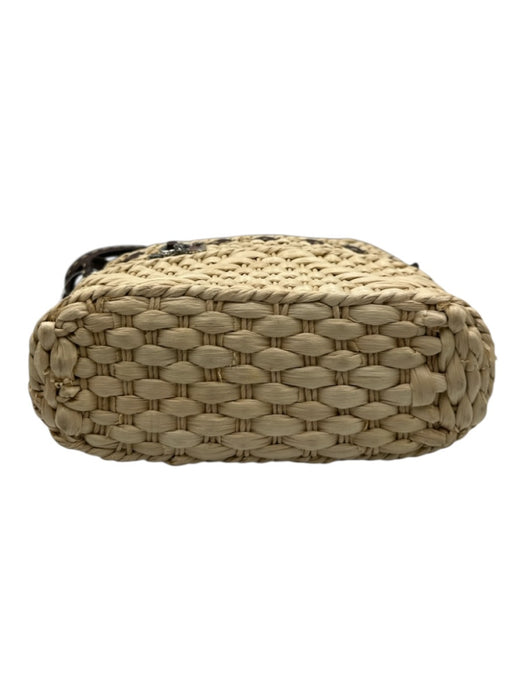 Brighton Straw & Brown Lining Detail Woven Crossbody Dust Bag Incl. Bag Straw & Brown / Small