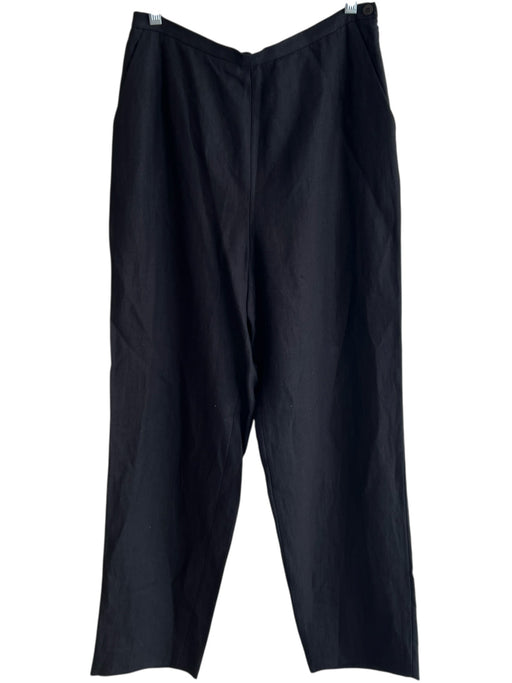Lafayette 148 Size 8 Black No Fabric Tag High Waist Side Zip Flat Front Pants Black / 8